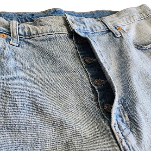 Gap Womens High Rise Cheeky Straight Jeans Plus Size 18 Light Wash Distressed - Picture 6 of 13